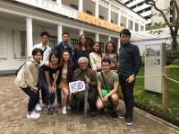 Mr Kunihiro KODAMA (second row, first from left), Ms Niina NOMURA (first row, second from left) and Ms Akino SHIRANE (first row, first from left) in a tour to the Central Route of the Central and Western Heritage Trail, together with two College Resident Tutors and some College students